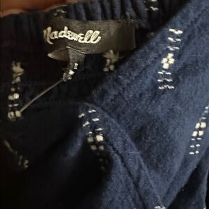 Madewell Indigo and White Textured Top